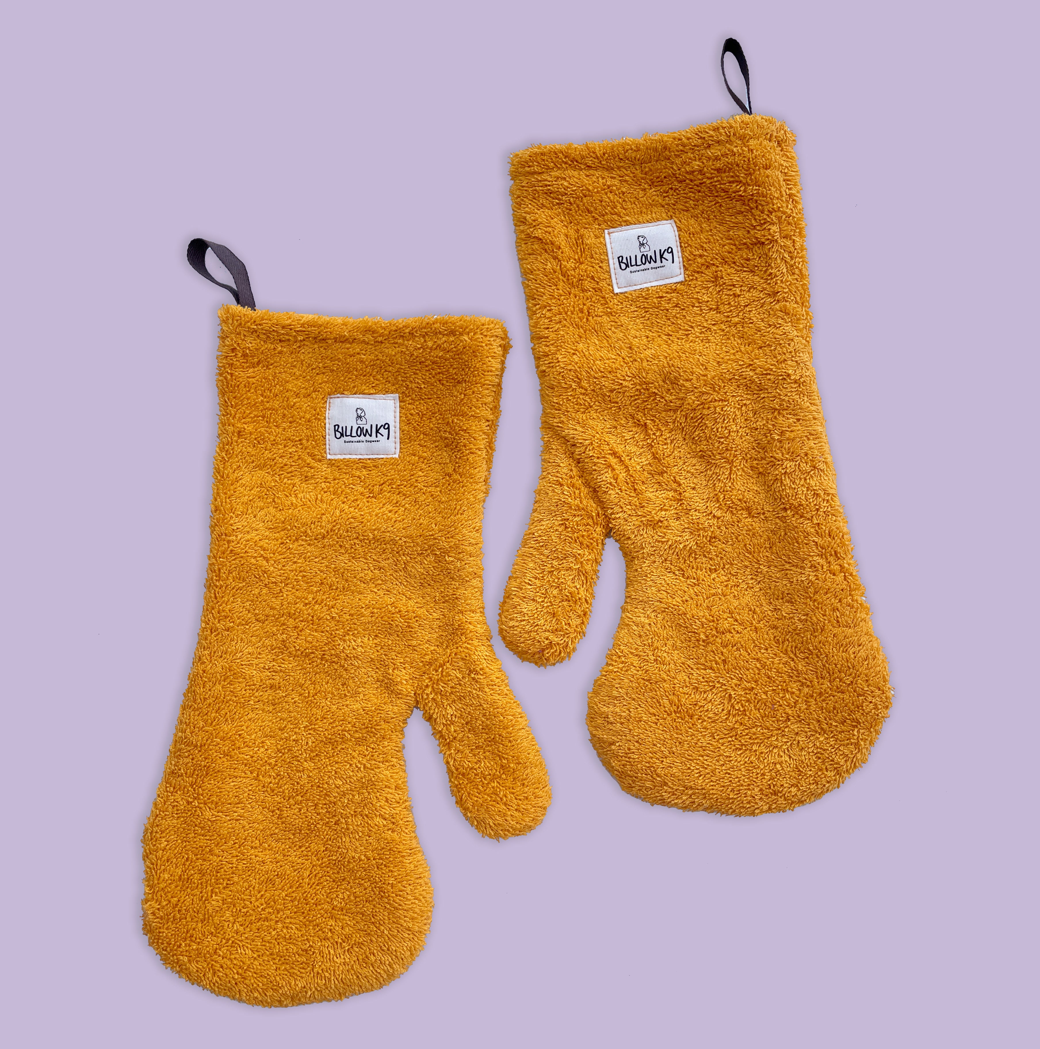 Dog Drying Mitts - Rust